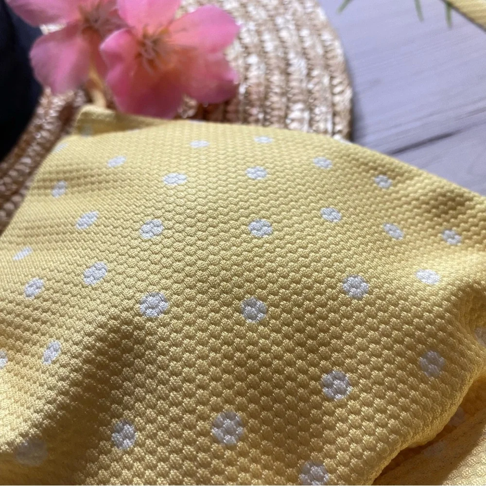 Billabong x Salty Blonde •• Yellow Polka Dot Fixed Tri Bikini Top | Rise Bottoms - Picture 4 of 16